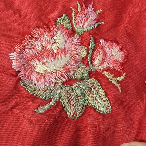 Girls' Red Rose-Embroidered Casual Tunic/Dress - Picture 8 of 11